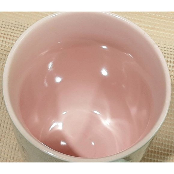 Frankie Grey Social Distancing Club Mug Pink White 5-1/4" Rare - Picture 2 of 4